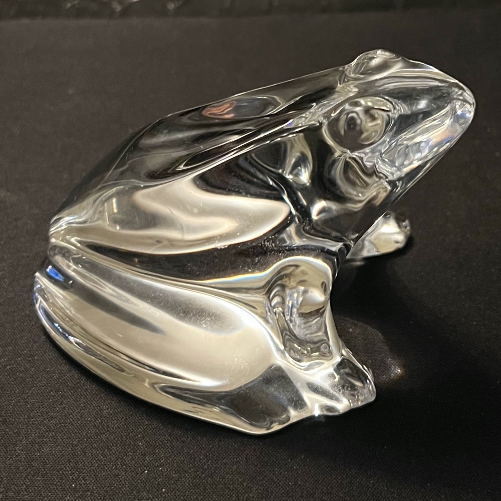 Baccarat Clear Crystal Frog Sculpture